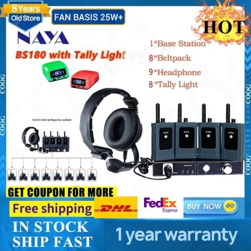 NAYA HDI-BS180 Wireless Intercom System Transmission Distance 2000m Full Duplex Signal Communication Talkback PK Hollyland T1000