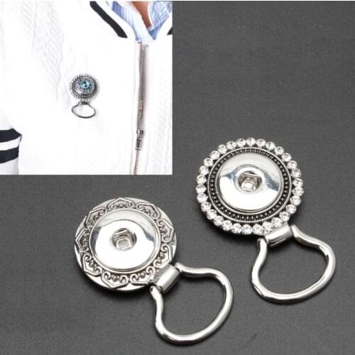 Flower Button Rhinestone Eye Glass Sunglass Holding Snap Magnetic Brooch Jewelry