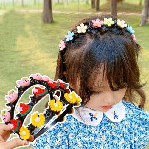 2021 Summer Baby Girls Cute Acrylic Cartoon Flower Fruit Hairbands Children Lovely Hair Hoop Headbands Kids Hair Accessories