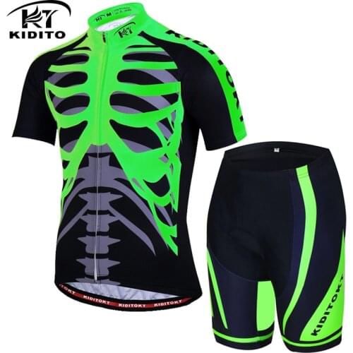 Kiditokt 3D Sponge Cushion Riding Short-sleeved Suit Summer Five-point Pants Non-slip Belt Short-sleeved Riding Sportswear