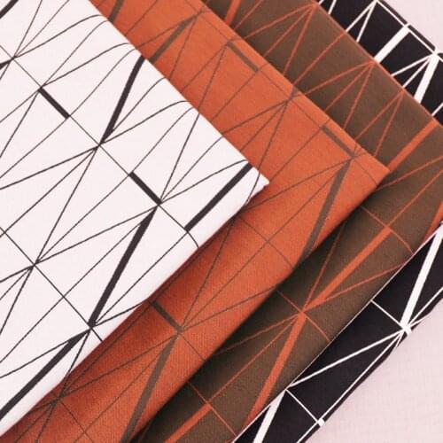 Geometric pattern jacquard fabric light white luxury simple sofa pillow cushion cloth table runner thick for sewing DIY