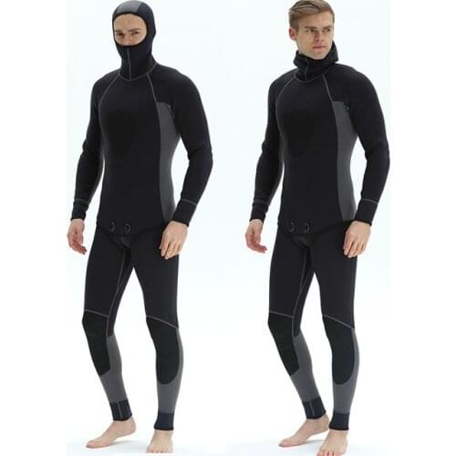 Spearfishing wetsuit Scuba diving suit 3MM neoprene thermal snorkeling surfing suit men winter Hooded ng suit One piece swimsuit