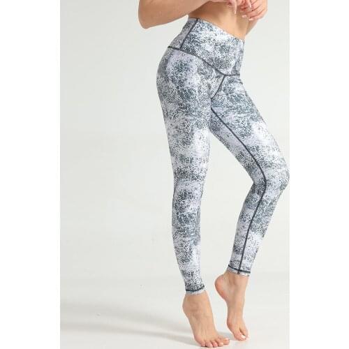 Womens Hot-Selling Digital Printed Pocket Leggings High Waist Hip-Lifting Splicing Yoga Running Sports Gym Pants