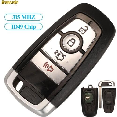 Jingyuqin Remote Car Key Fob Control 315MHZ ID49 Chip For Ford Edge Mondeo Taurus 4 Buttons Original Factory Smart Case