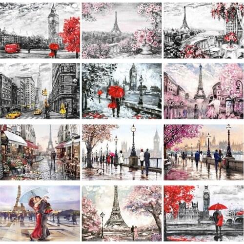 5D Diamond Painting Full Drill Paris Landscape Diamond Mosaic DIY Diamond Arts Craft Embroidery Rhinestones Wall Home Decoration