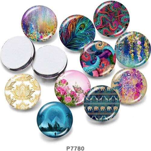 Pattern 12mm/18mm/20mm/25mm/30mm Round Glass Cabochon Flat Back Making Findings P7780