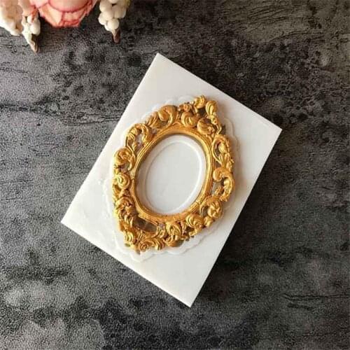 Lace Photo Frame Decorating Fondant Cake Silicone Mold Candy Biscuits Molds Chocolate Mould DIY Cartoon Kitchen Baking Tool B050