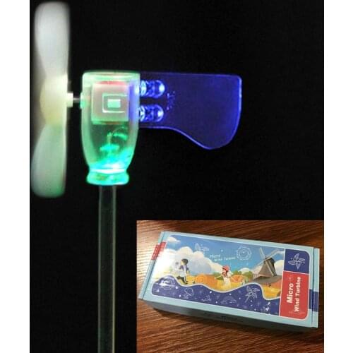 Mini Vertical Wind Turbines Generator LED Windmill Teaching Tools Sample Model HG07