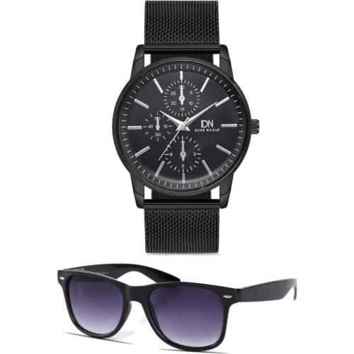 Mens Wrist Watch And Glasses Set