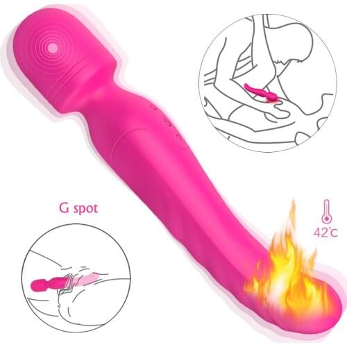 Heating Vibrator AV Wand Massager For Women Waterproof Dildo Vibrator G-Spot Clitoris Stimulator Adult Sex Toy For Couples Games