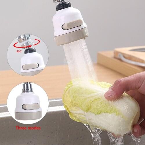 Three Mode Adjustable Faucet Filter Kitchen Water Tap Head Universal 360 Degree Rotating Water Saving Household Shower Purifier