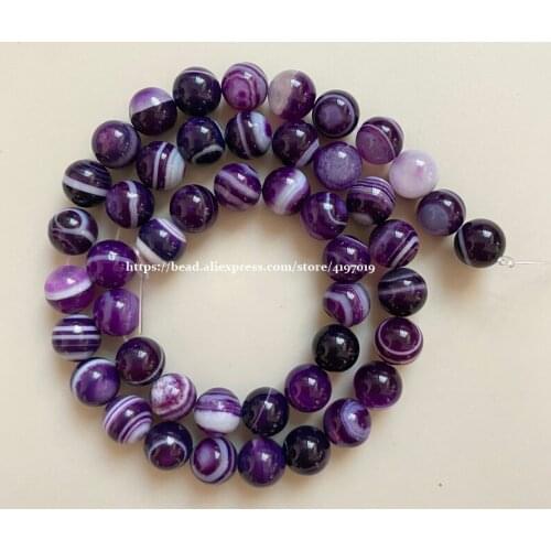 Natural Stone Top Quality purple Sardonyx Agates Round Loose Beads 6 8 10 12MM Pick Size For Jewelry Making