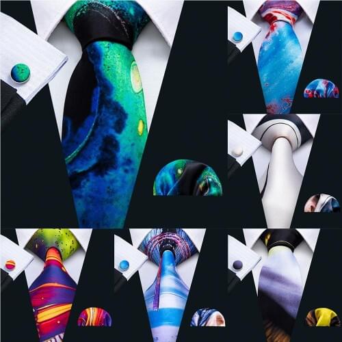 New Arrival Men Necktie 100% Silk Mens Tie 7 Colors Print Ties For Men Wedding Barry.Wang Business Style Dropshipping Tie LS-07