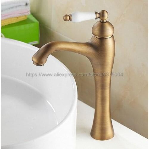 New Retro Style Bathroom Basin Faucet Made of Brass Hot and Cold Pipes Mixer Tap Nnf104