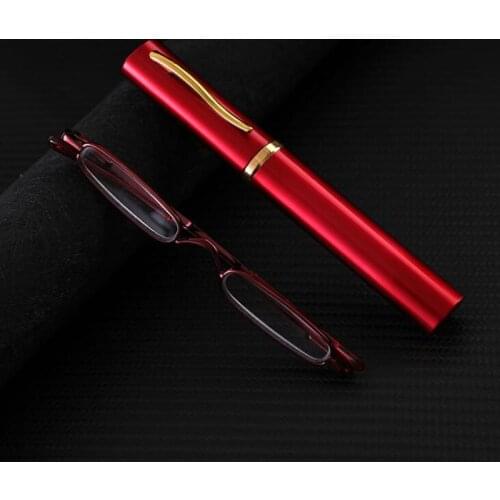 Mini Ultra light Glass Lens Slim Reading Glasses Women Men Alloy Frame Rimmed Presbyopic Eyewear Diopter+1 to +4.0