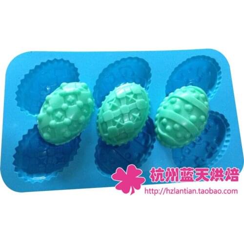 Wholesale ,free shiping, 6 hole egg shape silicone mold pudding mold Chocolate mould big size Silicone mold