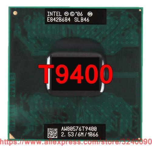 Original lntel Core 2 Duo T9400 CPU (6M Cache, 2.53 GHz, 1066 MHz FSB , Dual-Core) Laptop processor free shipping