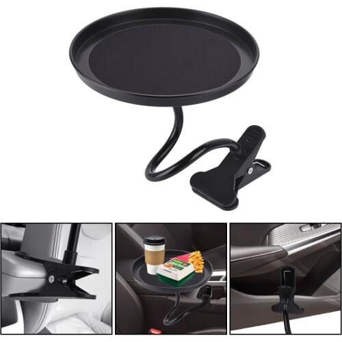 Adjustable Car Food Tray Clamp Bracket Multifunctional Drink Coffee Bottle Organizer Dining Table Car Cup Holder Swivel Tray