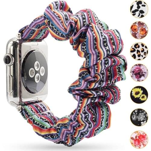 Scrunchie Elastic Band for Apple Watch 6 5 4 3 38mm bands 40mm 42mm 44mm sport strap Women Bracelet for iwatch wrist series 5 4
