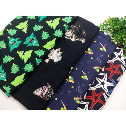 Printed Christmas Baby Cotton Twill Fabric For DIY Bedding Cloth And Happy Christmas Decoration 50x150cm