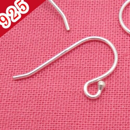 10pcs/lot Real 925 Sterling Silver Color 9*11mm Jewelry Making Earring Ear Hook Accessories Wholesale