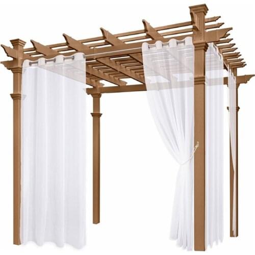 Waterproof Outdoor Curtains Sheer - Indoor Outdoor Grommet Top Waterproof Voile Sheer Drapes / Shades / Blinds for Patio Privacy