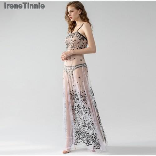 Femme Long Nightgown Sleepshirts Ladies Lace Lingerie Dress Nightwear Women Clothing Sexy Night Dress Homewear Nighty