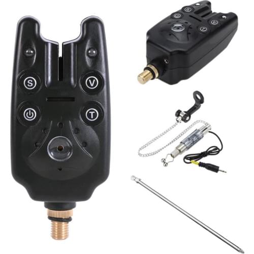 1PC 2 LED Adjustable Tone Volume Sensitivity Sound Alert Fishing Bite Alarm Water Resistant Fishing Alarm Fishing Rod Swingers