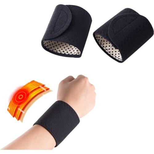 1pair Tourmaline Self Heating Wrist Bracers Keep Warm Pain Relief Anti Cold Resistance Magnetic Therapy Body Health Care