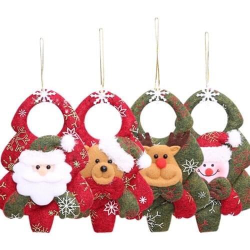 1PC Merry Xmas Santa Claus Snowman Tree Door Decoration For Home Ornament Decoration Hanging Pendant Christmas Gifts