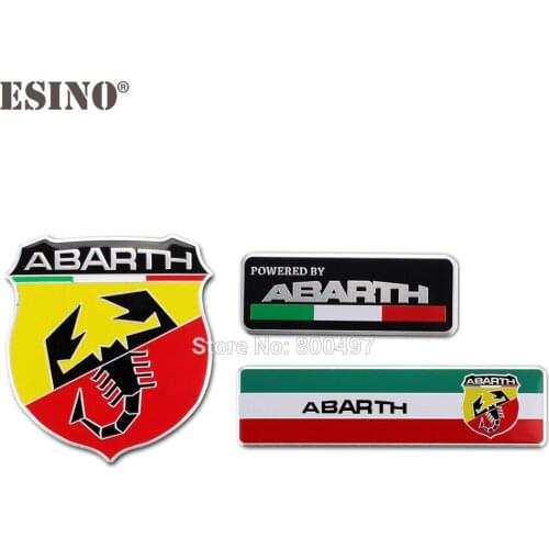 10 x Car Styling 3D Metal Chrome Aluminium Alloy Emblem Badge Sticker Decal Auto Accessory For Fiat Abarth 500 Punto 124 131 125