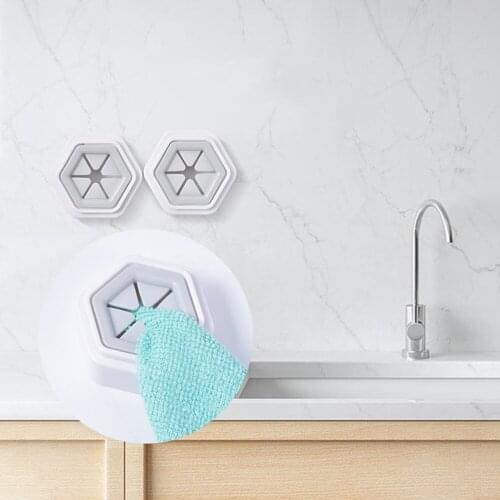 2Pcs Towel Holder Hooks Punch Free Wall Mounted Self Adhesive Towel Plug Holder Wipe Cloth Rack Organizer Bathroom Accessories