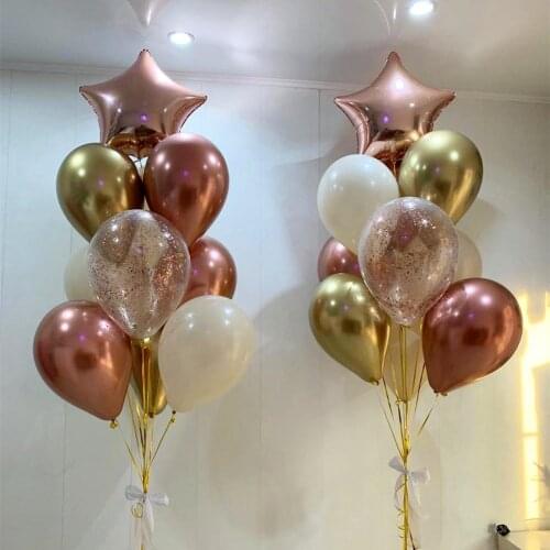 20pcs Confetti Latex Balloons 1st 1 2 3 4 5 18 21st 30 40 50 Year Happy Birthday Party Decoration Adult Kids Boy Girl BabyShower