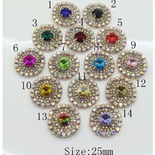 2017 new release AB color rhinestone button Wedding invitations decorate metal Hair flower center scrapbooking DIY Accessories