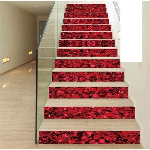 6PCS Staircase Steps Stickers Riser Floor Sticker for Bedroom Living Room Decor DIY tairs Decal Drop Shipping