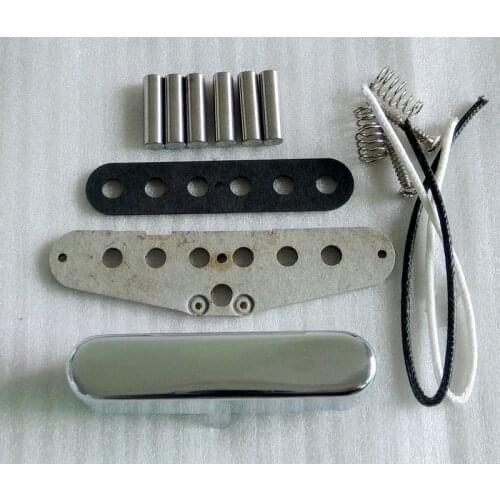 Free Shipping tl guitar neck pickup kits Gray color flatwork Alnico 5 rods brass cover guitar pickups prewired гитара медиатор