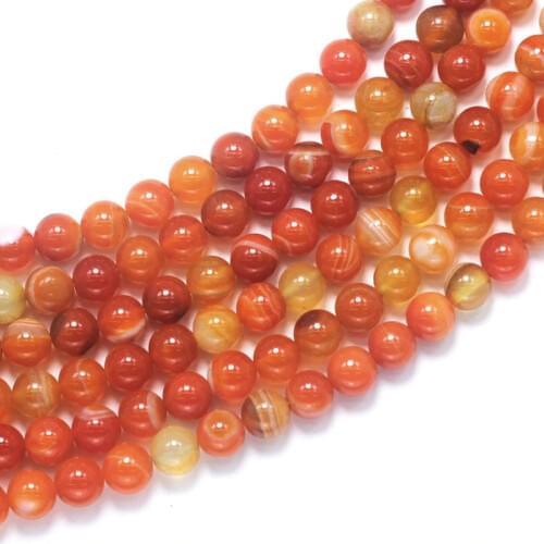 Orange Strip Stone Beads Selectable Size 4-10 MM Semi-Precious Stone Beads for Jewelry Bracelet Making DIY Beads Strand 15"