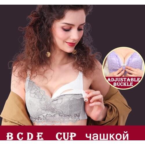 2018 Maternity Bra Cotton Nursing Breastfeeding Bra B C D E Cup Pregnant Woman Wire Free Feeding Bra Adjustable Prevent Sagging