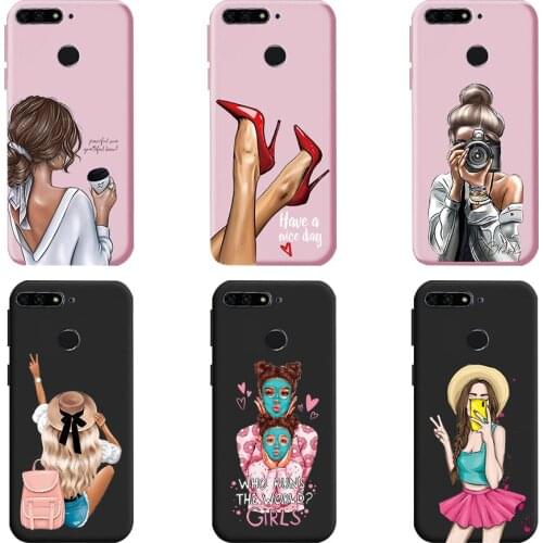 For Huawei Y7 Y 7 Y7 Prime 2018 Case Silicone Black Phone Cover Cute Soft Funda For Huawei Y7 Prime 2018 Nova 2 Lite Case 5.99"