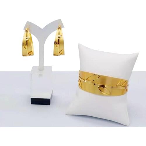 Gold color jewelry sets for women Steel Wedding Jewelry Sets Women Small Stud Earrings Jewellery Sets Accessories