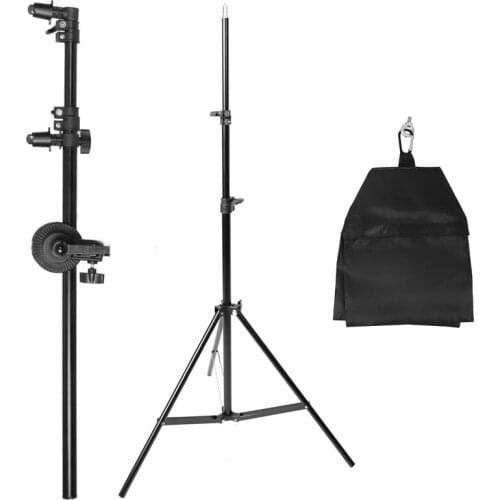 Photo Studio Holder Bracket Swivel Head Reflector Arm Support 27"-72"/70-185cm Photo Studio Equipment with 2m Tripod Sandbag