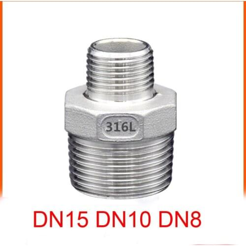 DN15 DN10 DN8 1/2‘’ 3/8‘’ to 1/4‘’ stainless steel 316L SUS 316 Male Adaptor NIPPLE reducing fitting reducer union