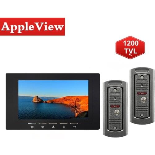 Home Intercom System Video Doorbell 7 Inch 1200TVL Wired Door Phone Camera IP65 Waterproof Night Vision