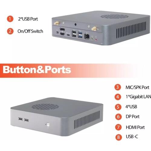 HYSTOU mini pc AMD Ryzen 7 4800H Ryzen 5 4600H 8 cores 16 threads M.2 NVME SSD desktop computer HDMI DP Type-C WiFi6