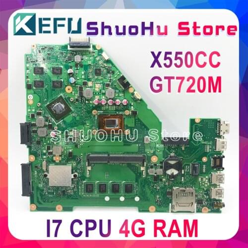 KEFU X550CC For ASUS X550CA R510C Y581C X550C X550CL Laptop Motherboard I7 CPU 4G Tested 100% work original Mainboard