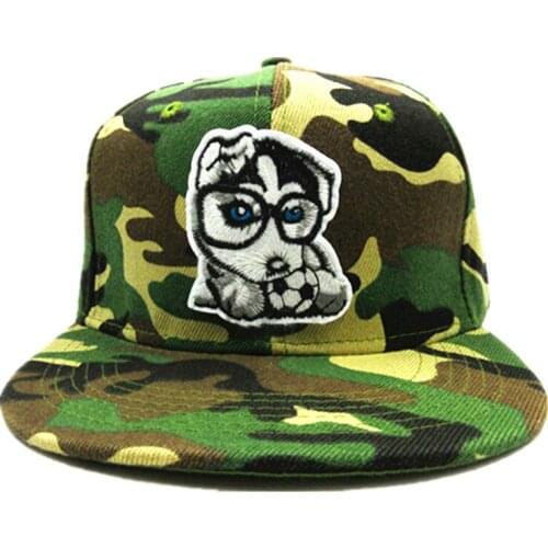 LDSLYJR football dog embroidery cotton Baseball Cap hip-hop cap Adjustable Snapback Hats for kids men and women 76