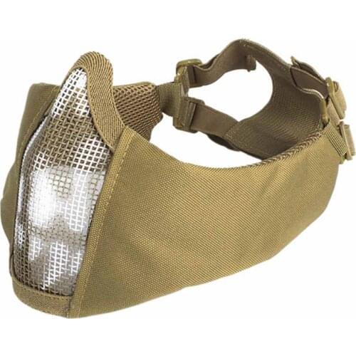 Airsoft Mask At Halg Lower Face Metal Steel CS Halloween Party Half Face Mask Net Mesh Mask Hunting Cycling Tactical Mask 2020