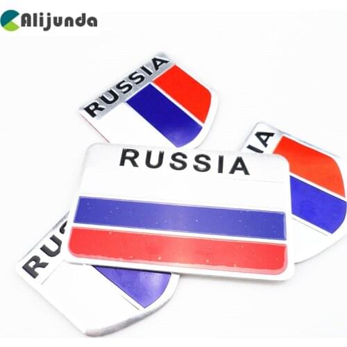 High quality Russia car sticker 3d flag logo, Label sticker accessories for Chery Tiggo Fulwin A1 A3 QQ E3 E5 G5 V5