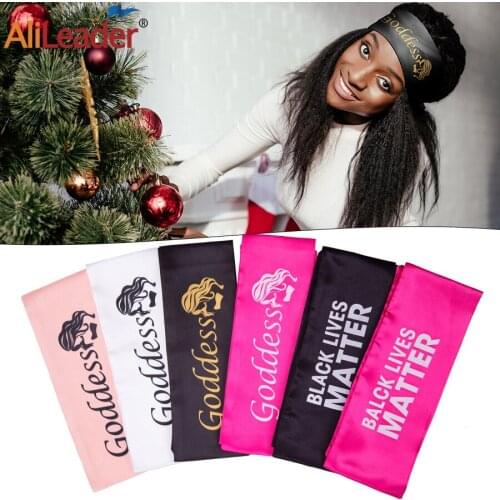 Alileader New 2/5Pcs Satin Edge Laying Scarf Wrap For Hair-Wig 4Colors Wrap Grip Band For Makeup,Facial,Sport，Black Lives Mater