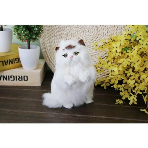 New simulation yellow head cat toy polyethylene&furs fat white cat model gift about 19x14x14cm 2888